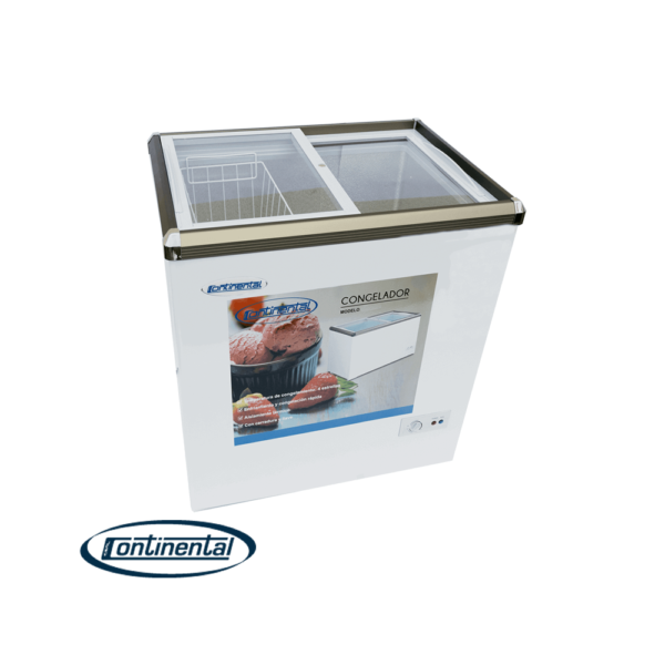 CONGELADOR CONTINENTAL 168 LITROS SD-168Q TAPA DE VIDRIO