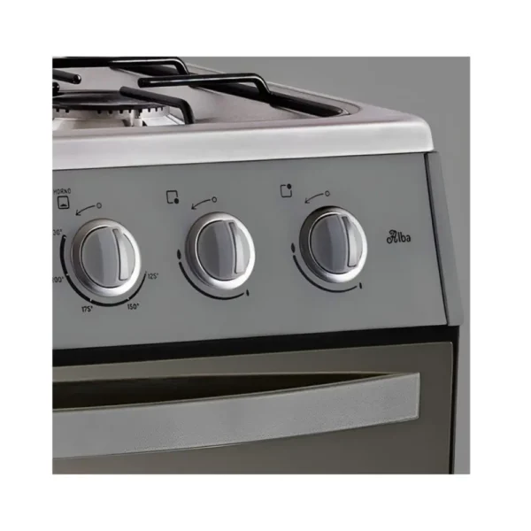 COCINA A GAS ECOLINE 24″ ALBA PLUS 4 HORNILLAS – GRILL – INOX - Imagen 4